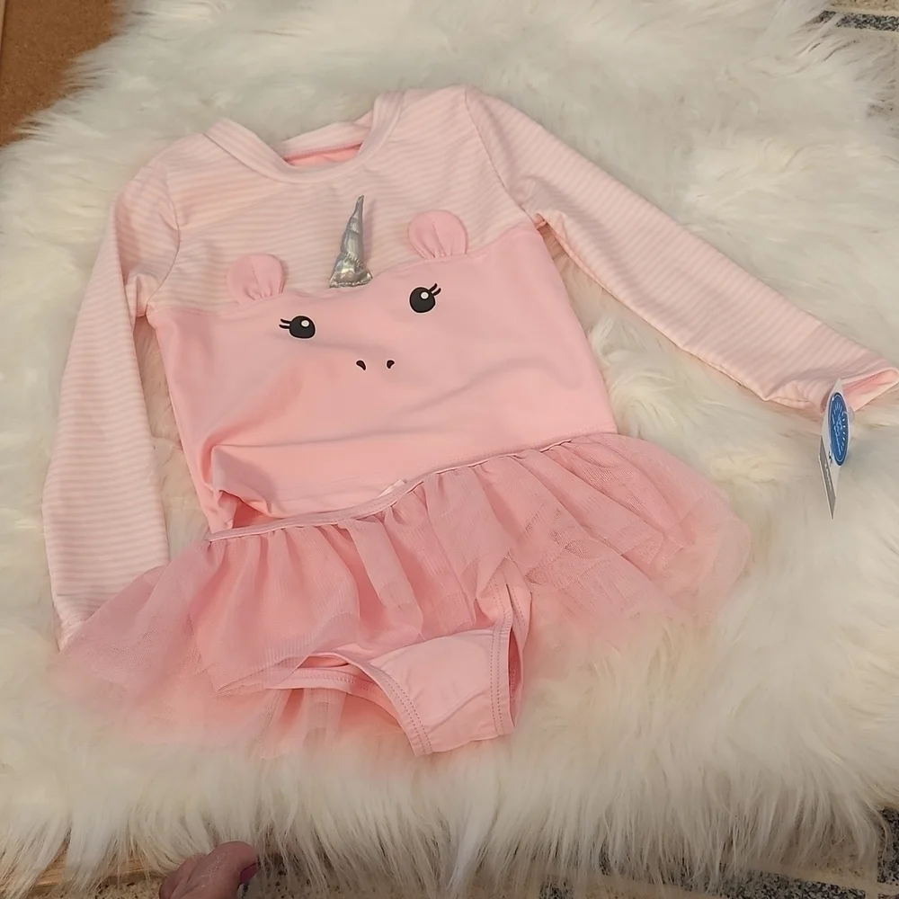 CARTERS pink unicorn long sleeve rashguard set 24M NWT